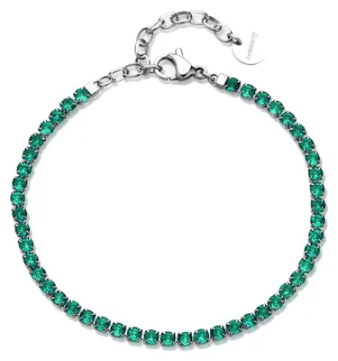 Image de Bracelet tennis en acier avec zircon vert Desideri BEI101