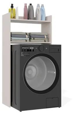 Imagen del producto de Armario de baño NINA NP KASHMIR, para colocar sobre la lavadora, con estante y columna, 2 estantes, para baño