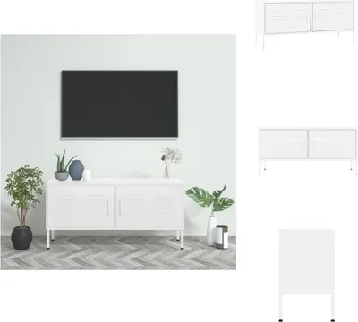 Produktbild von vidaXL TV-Schrank Weiß 105x35x50 cm Stahl -  TV-Möbel