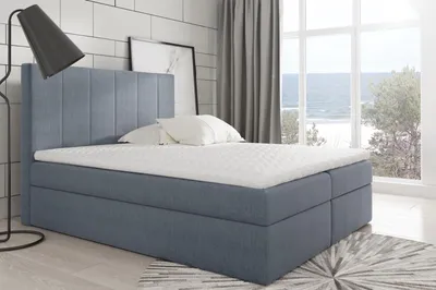 Produktbild von Modernes Bett Schlafzimmer Betten Stoff Boxspringbett Textil Design Doppel Hotel