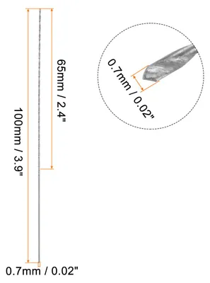 Produktbild von 20 Stk Extra Lange Spiralbohrer 0.7mm HSS Bohrspitze mit Schnellstahl Gerade Schaft Bohrkronen 100mm L?nge fš¹r Metall Holzwork Plastik Alulegierung