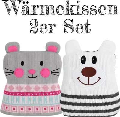 Produktbild von Wärmekissen Set Wärmekissen für Kinder Wärmetier Wärmflasche Plüsch Kuscheltier