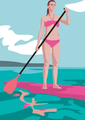 Produktbild von Postkarte - luminous - SUP - Stand Up Paddle Board