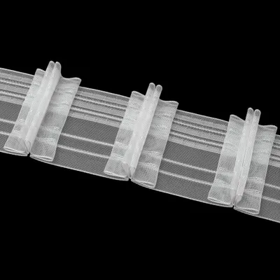 Produktbild von Gardinenband 50m Stehfalte Transparent-80mm 1:3.0 Kräuselband Faltenband