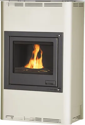 Image de HS FLAMINGO poêle-cheminée AQUAFLAM 25 avec échangeur de chaleur régulation de base crème