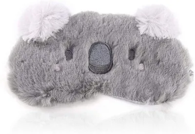 Produktbild von Cartoon Schlafmaske, Weiches Plüsch, Tiermotiv, Anpassbar, Für Erwachsene und Kinder