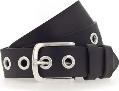 Produktbild von Vanzetti Leder Gürtel 35mm Full Leather Eyelets Belt W90 Black schwarz