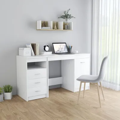 Zdjęcie produktu dla Maison Exclusive - Biurko, białe, 140x50x76 cm, materiał drewnopochodny