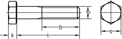 Produktbild von Dresselhaus 0202/001/10,0/45/ /01, Bolzen, Verzinkter Stahl, Sechskantkopf, Stahl, 45 mm, 1 cm