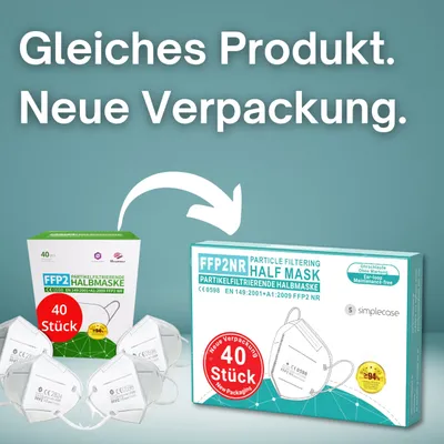 Zdjęcie produktu dla Maseczki ochronne FFP2, 120 sztuk, białe, do codziennego użytku