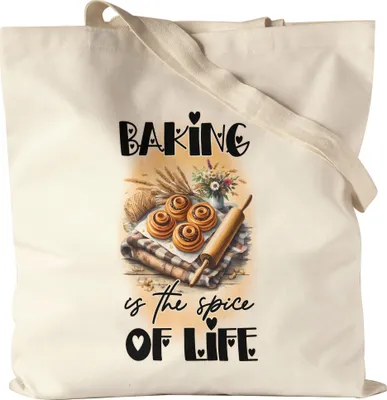 Produktbild von Baking is the Spice of Life Jutebeutel Backen mit Liebe Bäcker Geschenkidee Küche