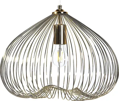 Zdjęcie produktu dla BELIANI Lampa sufitowa wisząca złota metalowa owalny klosz industrialna kuchnia sypialnia