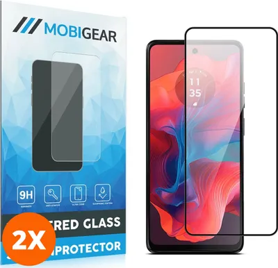 Produktbild von Mobigear Premium 4.99 Motorola Moto G04s Panzerglas Gehärtetes Glas Displayschutz - Hüllenfreundlich (2er Pack)