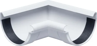 Produktbild von INEFA Rinnenwinkel 90 Grad halbrund Innenwinkel, PVC NW100 / 100mm Weiß Wulst innen, Verbindungsstück Dachrinnenzubehör, einfache Montage