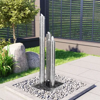 Obrázok produktu pre The Living Store Záhradná fontána Silver 48x34x123 cm Nerezová oceľ