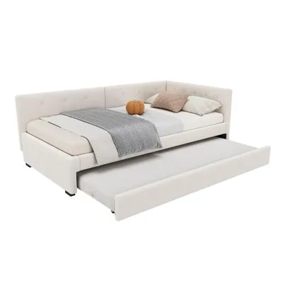 Produktbild von Schlafsofa mit Bettfunktion, Lattenrost und Gästebett, 90x200 cm, Einzelbett, Polsterbett, Samt