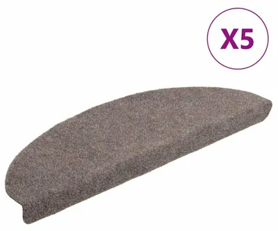 Zdjęcie produktu dla vidaXL Maty pod stopnie samoprzylepne 5 szt. 65x21x4 cm beżowe półokrągłe duże