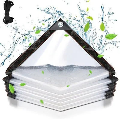 Productafbeelding van Famanu Waterdichte, Transparante Folie, 6x3 meter - Bestand tegen weersinvloeden, geschikt voor tuin, balkon en tuinpaviljoens