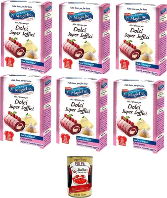 Produktbild von Lo Conte- Le Farine Magiche Mix Africano per Dolci Super SofficiAfrikanische Mischung für superweiche Desserts 6x200gr + Italian Gourmet polpa 400gr