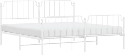 Produktbild von vidaXL Bettgestell mit Kopf- und Fußteil Metall Weiß 193x203 cm
