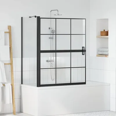 Produktbild von Möbel Bad-Duschschirm Schwarz und Transparent 100 x 68 x 128 cm - Duschabtrennungen &48140