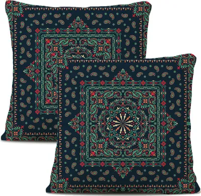 Obrázok produktu pre 2-balenie obliečok na vankúše Plyšové vlákno 45 cm X 45 cm, Dekoračný poťah na vankúš, Mandala, Bohémsky, Boho dekor, Hippie, Retro etno vankúš na gauč, spálňu, obývaciu izbu, farmu