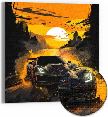 Produktbild von DEQOART Hybrid Leinwand Bild 30x30 cm 'Dämmerungsdrift' Wandbild Glas flach modern