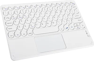 Produktbild von INF Bluetooth Tastatur mit runden Tasten und Touchpad - Für iPad, Tablets Weiß