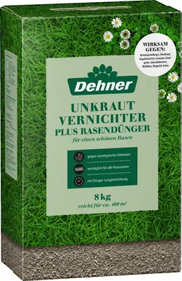 Produktbild von Dehner Unkrautvernichter plus Rasendünger, 8 kg, für ca. 400 qm