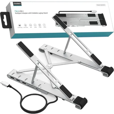 Produktbild von Choetech Laptop Multifunktionsstnder Hdmi/2Xusba/Usbc Schwarz
