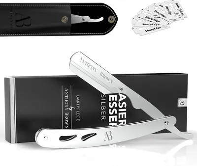Produktbild von Anthony Brown Rasiermesser Edelstahl mit Wechselklinge und Etui, Silber