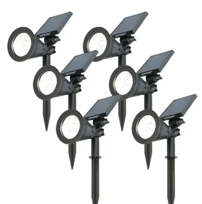 Image de HOFTRONIC - Spot à piquet solaire 2W 6000K 200lm IP65 Noir 6 pièces