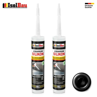 Isolbau Aquarium Silikon 2 x 300 ml Schwarz Glassilikon dauerelastisch wasserdicht