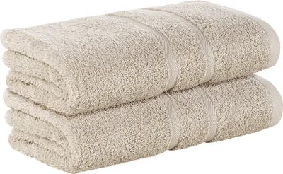 Produktbild von StickandShine 2er SET Premium Frottee Handtuch 50x100 cm in sand creme in 500g/m² aus 100% Baumwolle