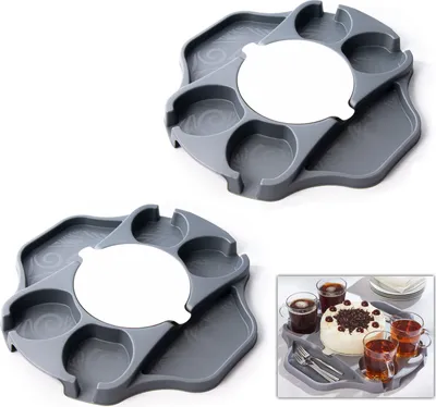 Produktbild von 2x Kunststoff Kuchen Torten Serviertablett Rund Kuchenteller Kuchenplatte Tortenplatte Servierteller