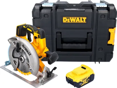 Zdjęcie produktu dla Akumulatorowa pilarka tarczowa DeWalt DCS 570 NT 18 V 184 mm bezszczotkowa + 1x akumulator 5,0 Ah + TSTAK - bez ładowarki