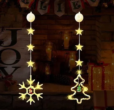 Productafbeelding van Set van 2 LED Raamverlichting voor Kerstdecoratie