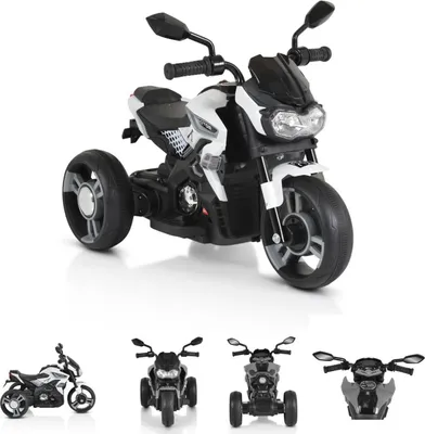 Obrázek produktu pro Moni dětská elektrická motorka Colombo světlomet, dva motory, MP3, do 7 km/h bílá uni