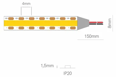 Obrázek produktu pro 10 m LED pásky Fine Beneito & Faure, 24 V, 15 W/m, 3000 K, IP20 – profesionální řešení pro lineární osvětlení s vysokou světelnou účinností