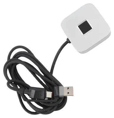 Obrázek produktu pro USB čtečka otisků prstů pro PC – 360° dotykový snímač s rychlým rozpoznáváním, biometrický snímač otisků prstů ve formě klíčenky, kompatibilní s Windows 10 a 11 Hello Silver