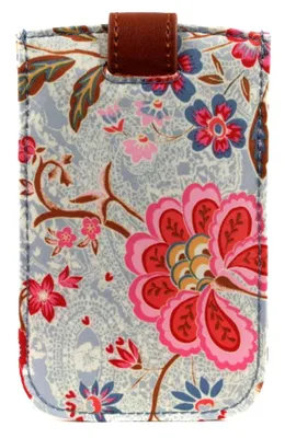 A smartphone pull case with a floral pattern.