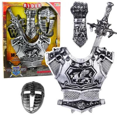 Produktbild von Lean Großes Ritterset Maske Rüstung Schwert Protektor Silber