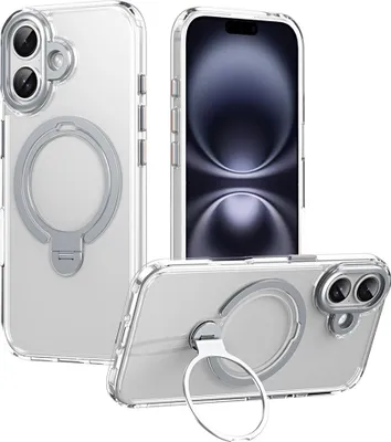 Produktbild von iPhone 17 Hülle - Coverup Mattes transparentes TPU Back Cover mit MagSafe Compatible Ring Ständer - Transparent