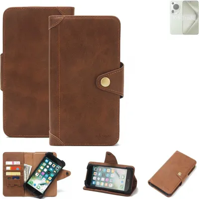 Produktbild von K-S-Trade Handyhülle kompatibel mit Huawei Pura 70 Pro+ Schutz Hülle Walletcase Bookstyle Tasche Case Handytasche Wallet Flipcase Cover PolyurethanBraun