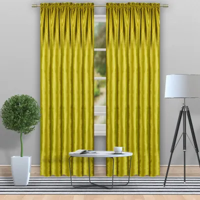 Produktbild von Verdunkelung Vorhang Velour Samt Velvet Blickdicht Schlaufenband Tunneldurchzug 140 x 270 cm - Gold