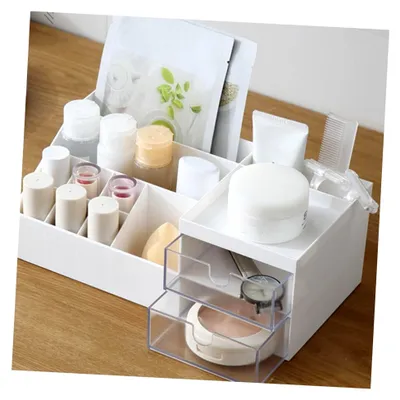 Produktbild von Kosmetik Organizer mit Fächern aus Kunststoff für Büro und Zuhause