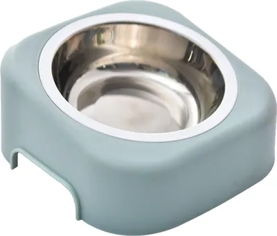 Obrázek produktu pro Vyvýšená miska na krmivo zabraňuje uklouznutí, sklon 8 stupňů, odnímatelná vyvýšená miska na krmivo pro psy a kočky, modrá barva