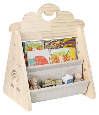 Obrázok produktu pre Drevená polička pre deti, prírodná farba, 31 x 41 x 47,5 cm, Montessori regál