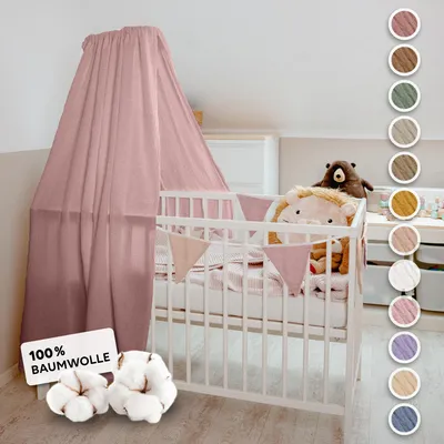 Produktbild von Babybett Himmel aus 100% Musselin - luftiger Baldachin
