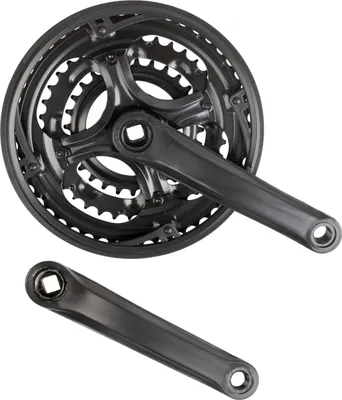 Produktbild von Kettenradgarnitur 3-fach 48-38-28 Zähne Stahl 170 mm Schwarz inkl. Kettenschutz